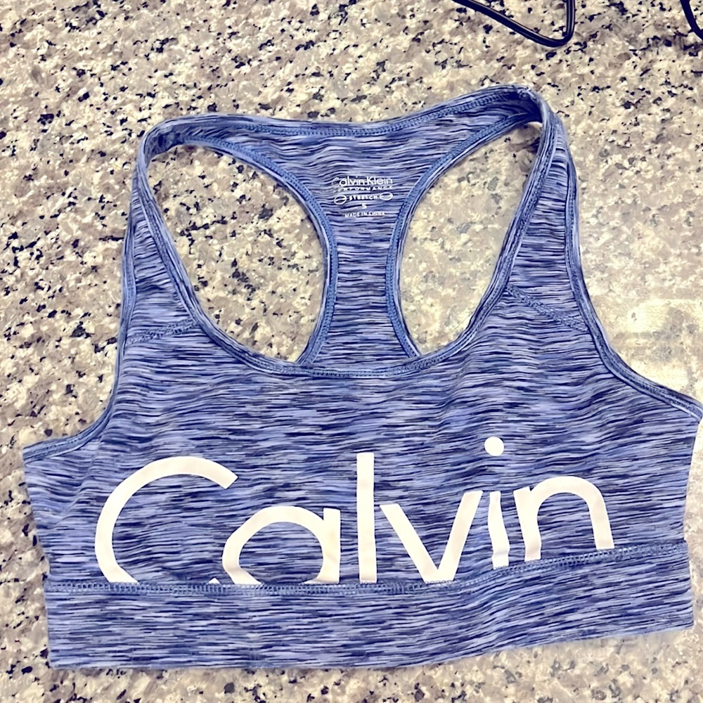 Heather blue Calvin Klein sports bra. Size S